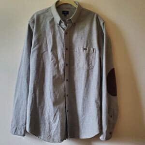 J Crew Heathered Chamois Button Down Leather Elbow Patches Style 06791 Men's L